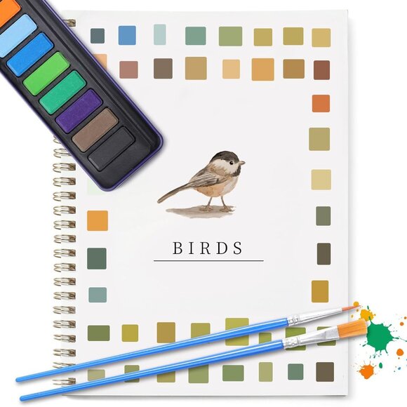 Watercolor Kit with Outlines, 12 Colors Rustproof Box, 3 Brushes & Multi-Theme - Picture 9 of 9